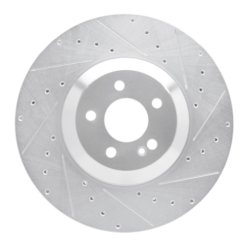 R1 Concepts 17-23 Mercedes-Benz E43 AMG Rear Right Drilled & Slotted Silver Brake Rotor