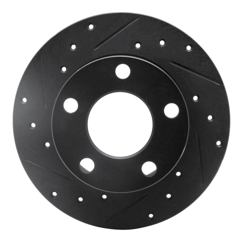 R1 Concepts 92-05 Audi A6 Quattro Rear Left Drilled & Slotted Black Brake Rotor