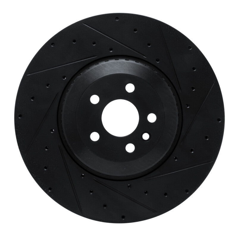 R1 Concepts 21-25 Jaguar F-Pace Front Right Drilled & Slotted Black Brake Rotor