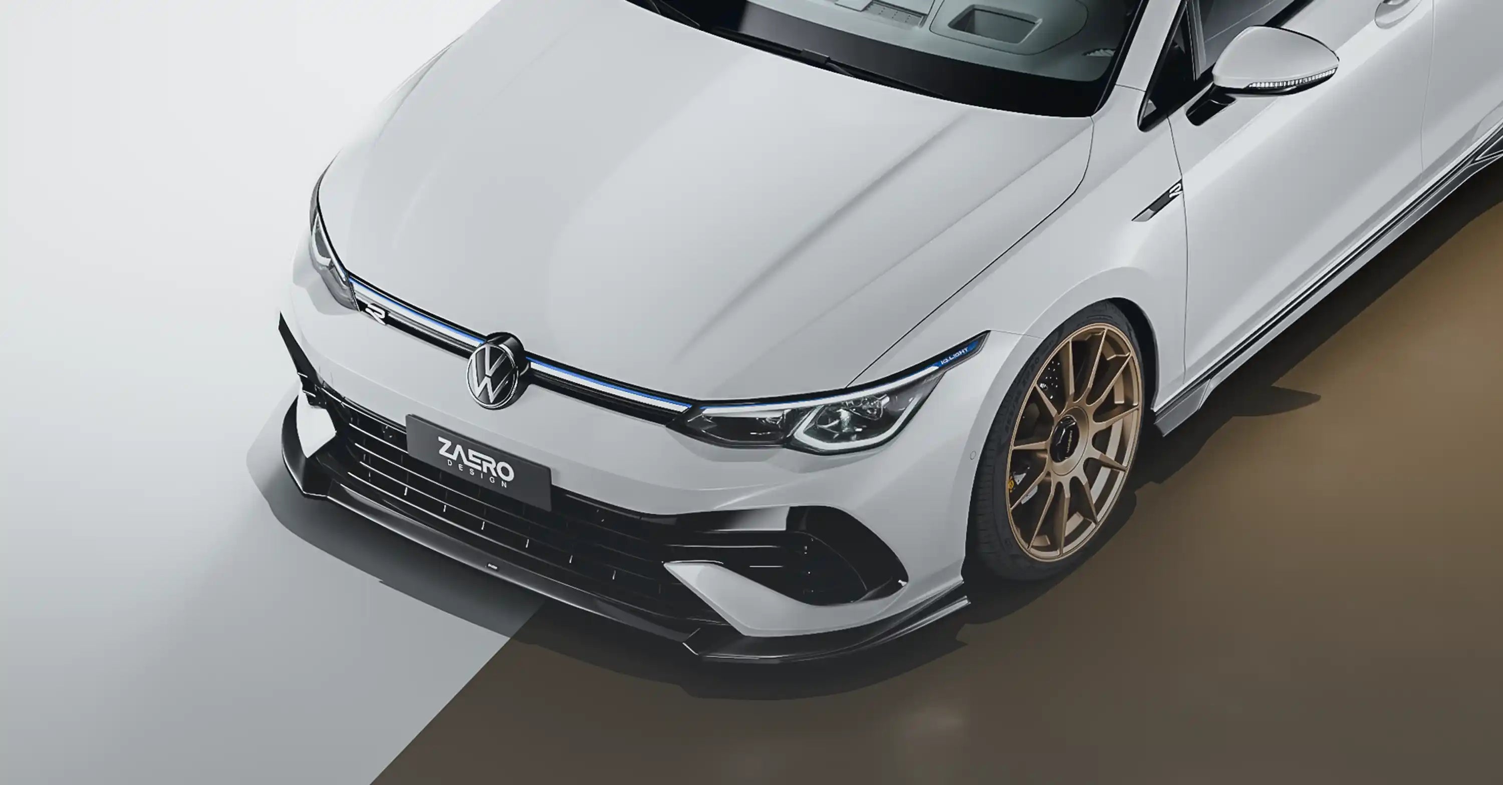 Zaero Design EVO-1 Gloss Black Front Splitter - VW MK8 Golf R