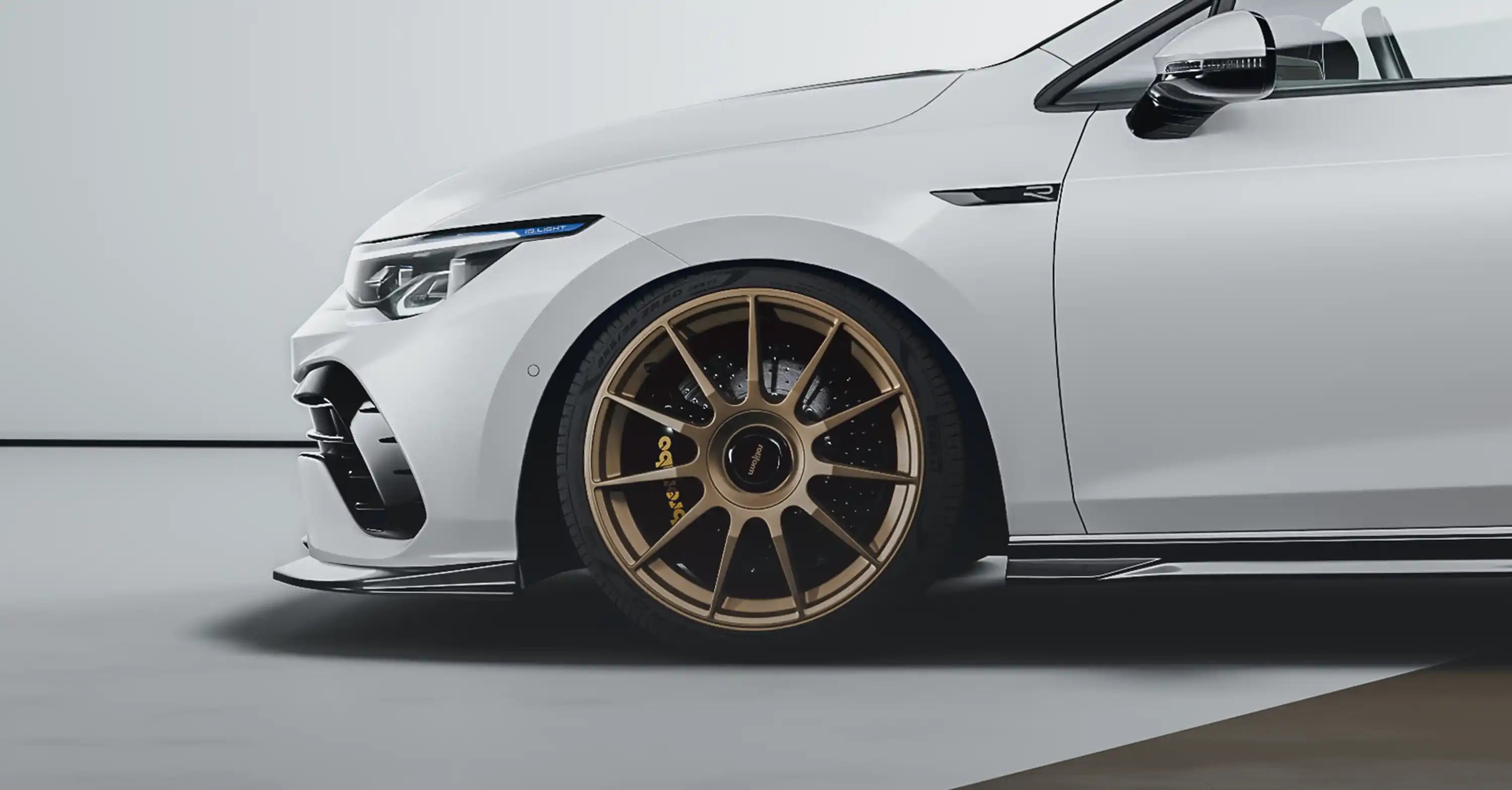 Zaero Design EVO-1 Gloss Black Front Splitter - VW MK8 Golf R