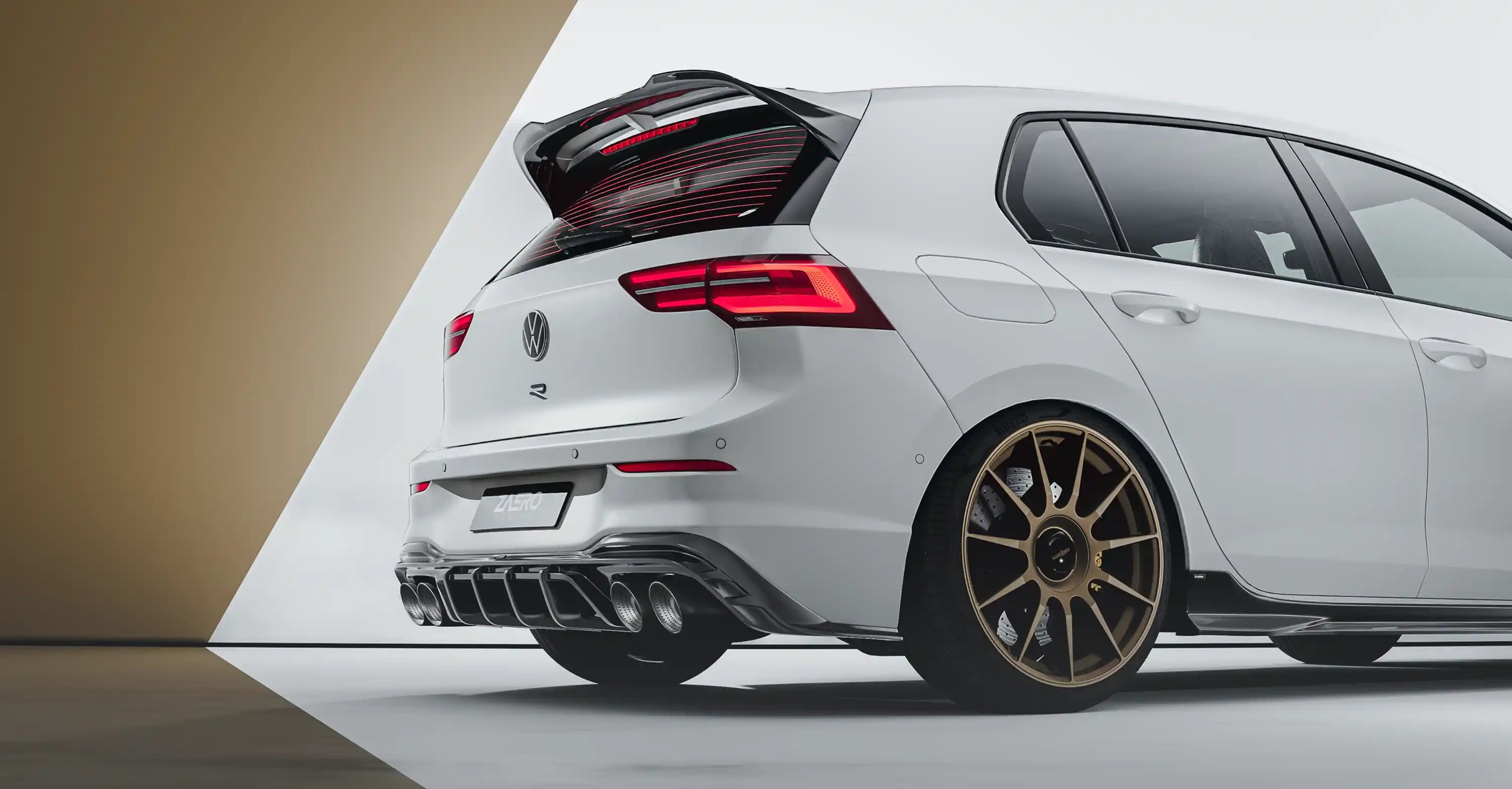 Zaero Design EVO-1 Gloss Black Rear Diffuser - VW MK8/MK8.5 Golf R