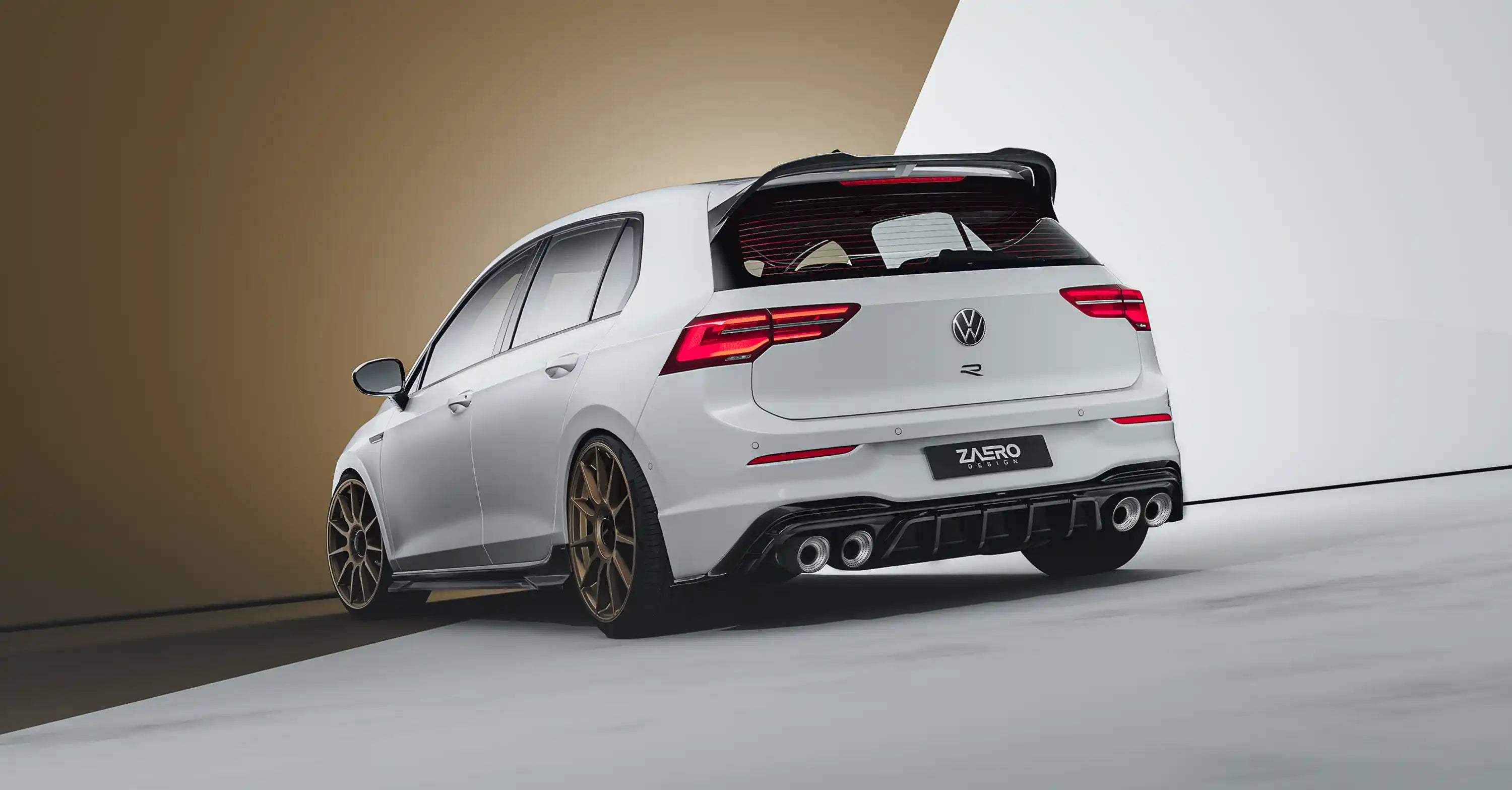 Zaero Design EVO-1 Gloss Black Rear Diffuser - VW MK8/MK8.5 Golf R
