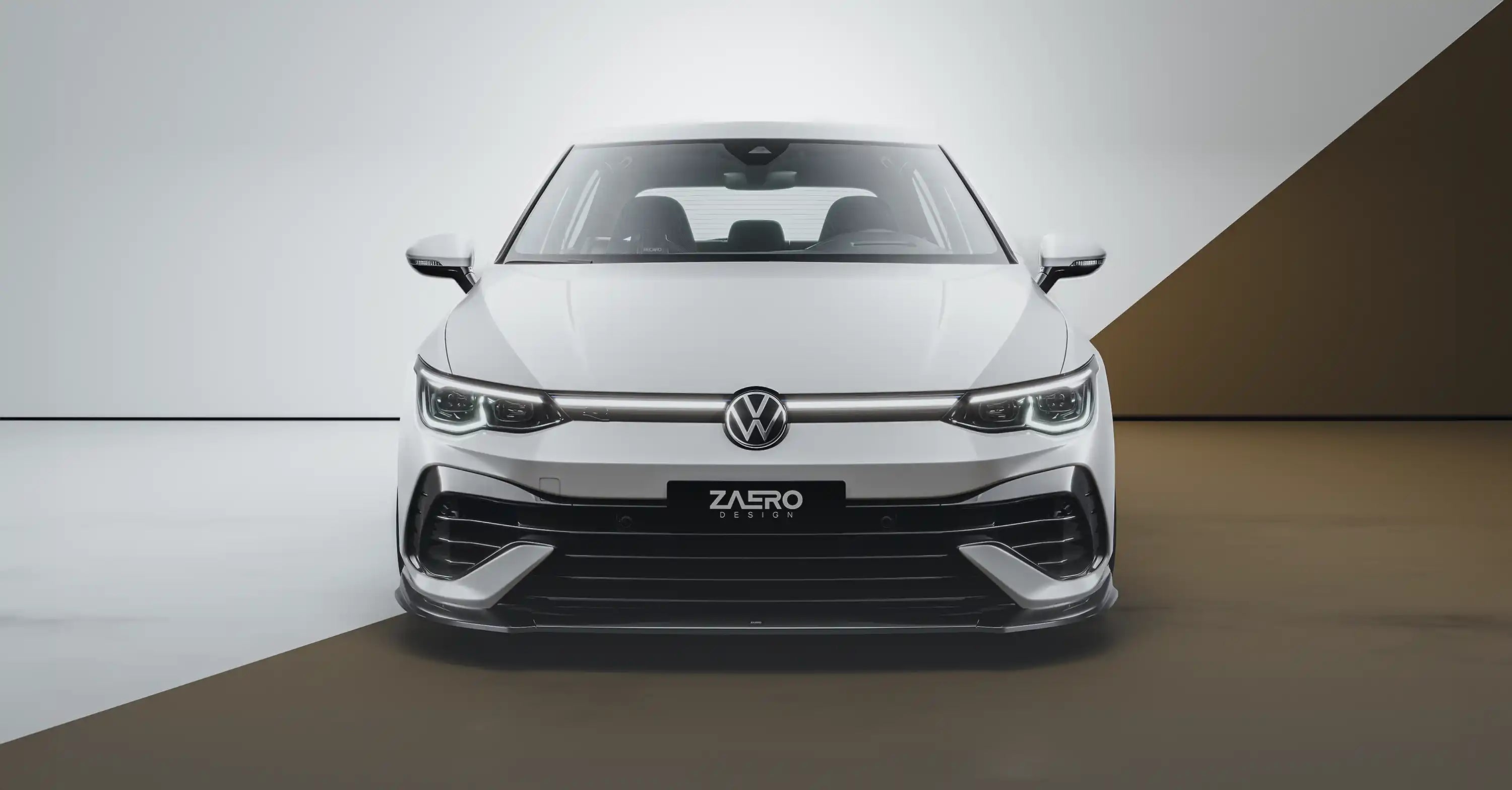 Zaero Design EVO-1 Gloss Black Front Splitter - VW MK8 Golf R