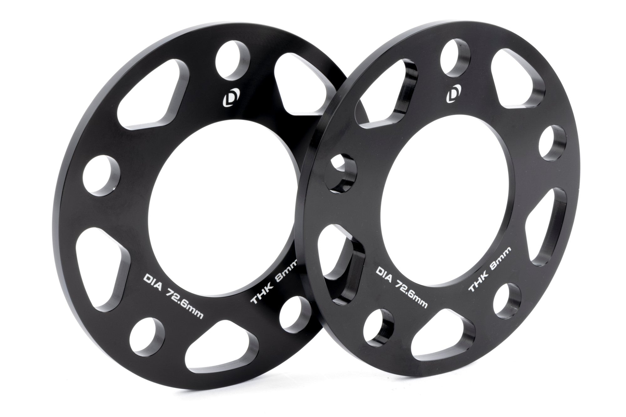 Customizable DINAN 5x120 Wheel Spacers with thickness options from 2mm to 20mm, CNC-machined and anodized for durability.