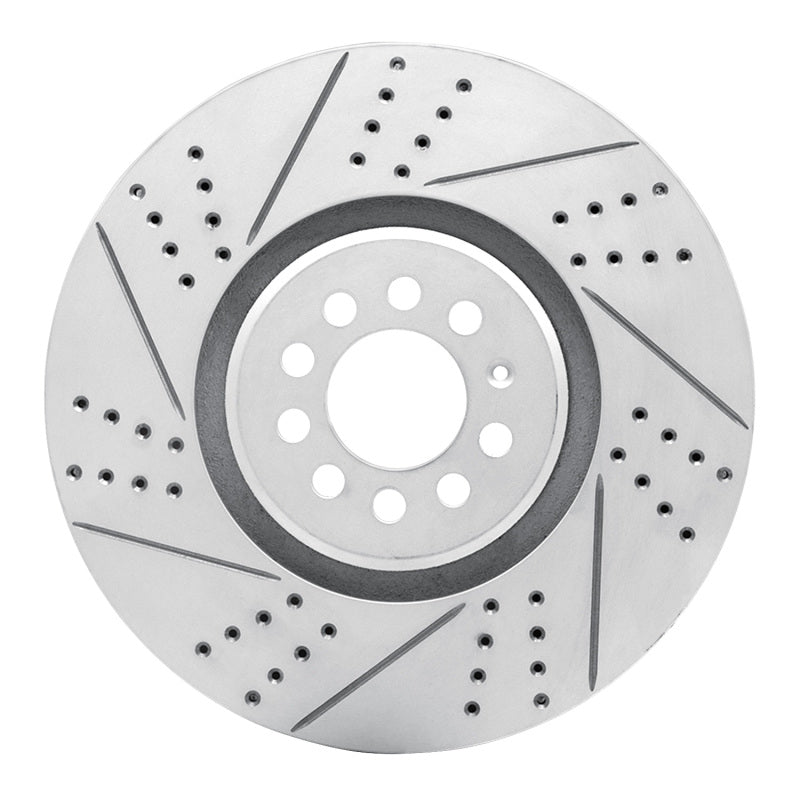 R1 Concepts 04-06 Audi Tt Quattro Left Front Drilled & Slotted Geo-Carbon Rotor