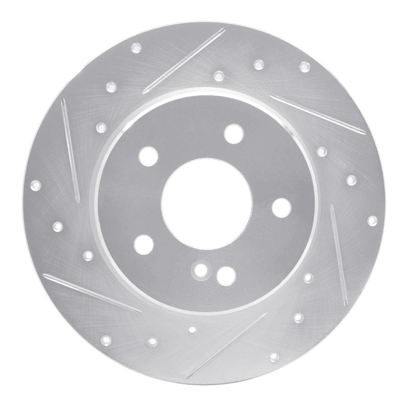 R1 Concepts 94-11 Mercedes-Benz C230 Rear Left Drilled & Slotted Silver Brake Rotor