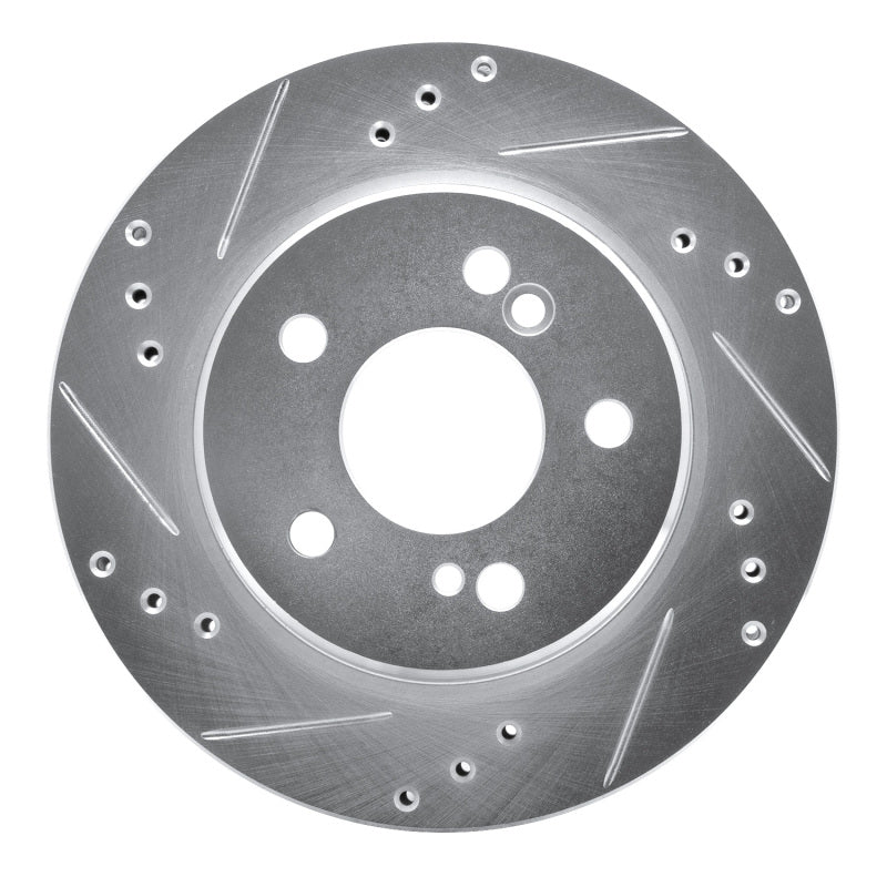 R1 Concepts 92-94 Mercedes-Benz 500E Rear Left Drilled & Slotted Silver Brake Rotor
