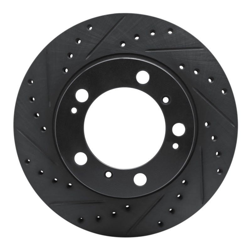 R1 Concepts 97-04 Porsche Boxster Rear Left Drilled & Slotted Black Brake Rotor