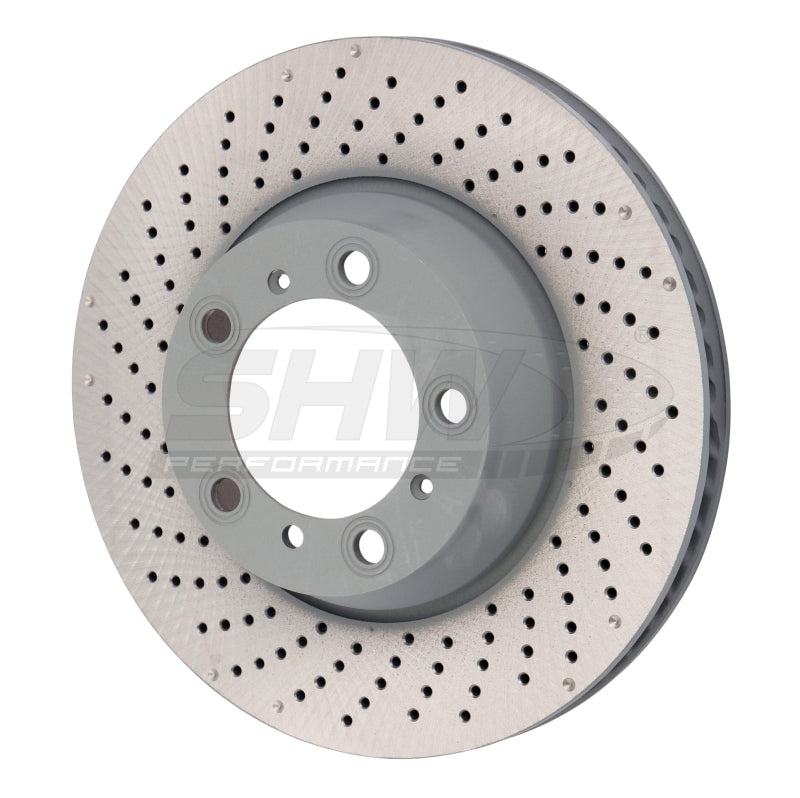 SHW Performance 15-16 Porsche 911 Carrera 4GTS 3.8L w/o Ceramics Left Rr Drill-Dimp MB Brake Rotor (99635240502)