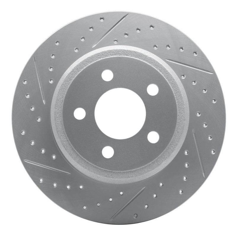 R1 Concepts 07-10 Volvo S80 Rear Left Drilled & Slotted Geo-Carbon Rotor