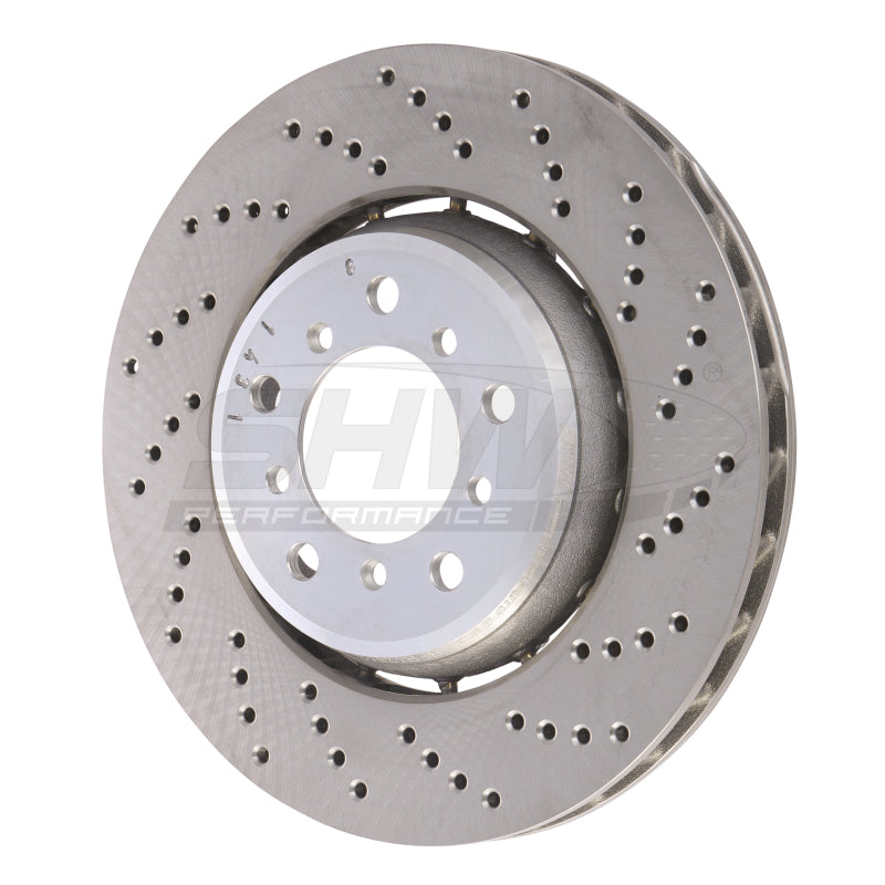 SHW Performance 01-06 BMW M3 3.2L Right Front Drilled Lightweight Brake Rotor (European Model) (34112282802)