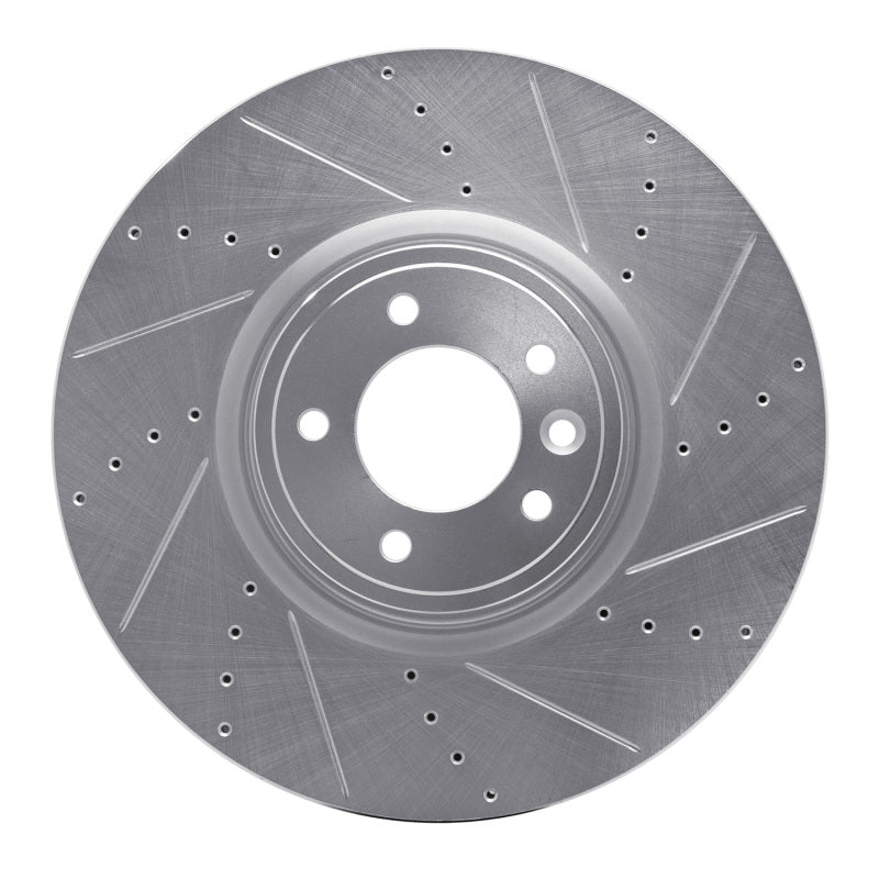 R1 Concepts 18-25 Land Rover Defender 110 Front Right Drilled & Slotted Silver Brake Rotor