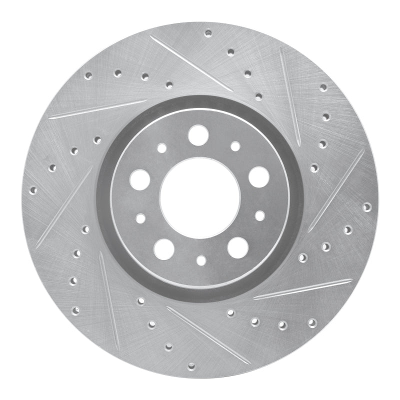 R1 Concepts 03-09 Volvo XC90 Front Right Drilled & Slotted Silver Brake Rotor