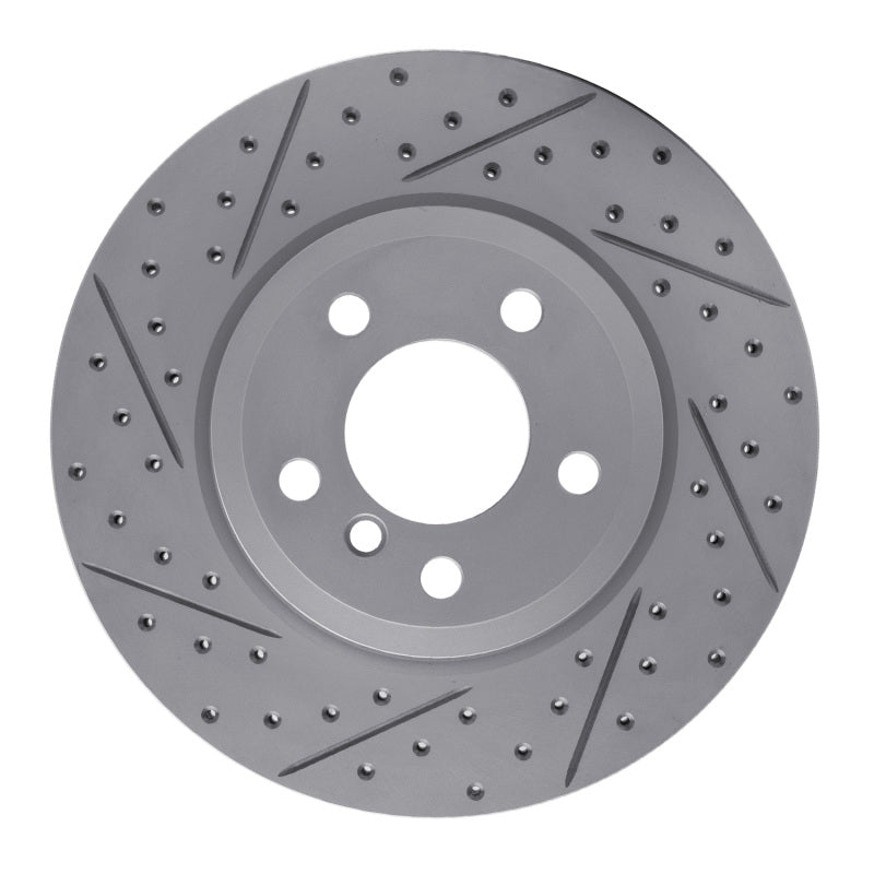 R1 Concepts 04-10 BMW X3 Front Left Drilled & Slotted Geo-Carbon Rotor