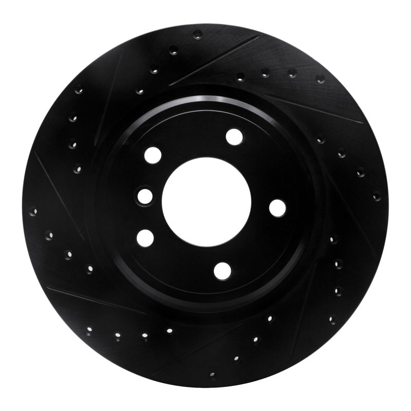 R1 Concepts 95-03 BMW Z8 Rear Left Drilled & Slotted Black Brake Rotor