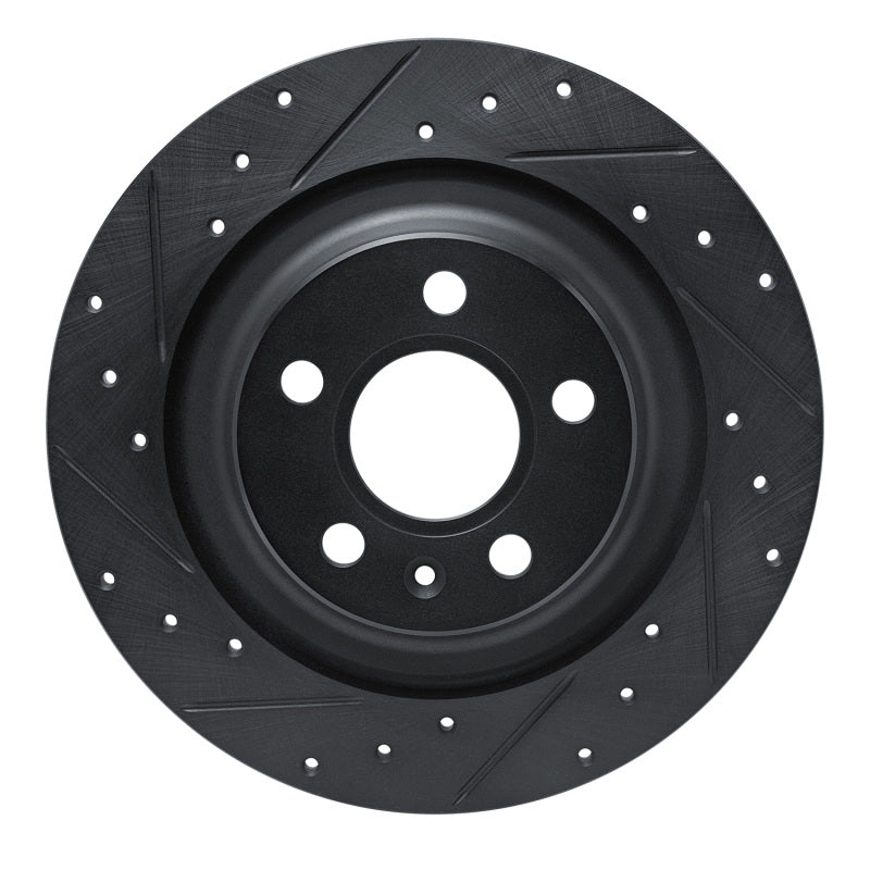 R1 Concepts -25 Volvo XC40 Rear Left Drilled & Slotted Black Brake Rotor