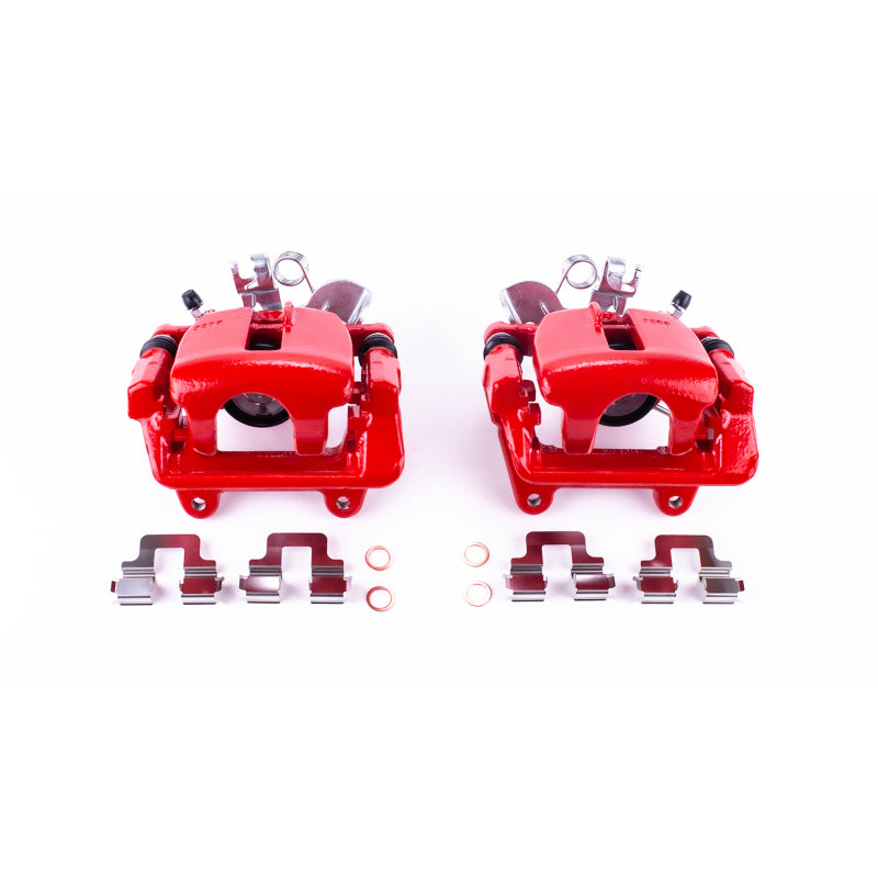 PowerStop 05-09 Audi A4 Rear Red Calipers w/Brackets - Pair