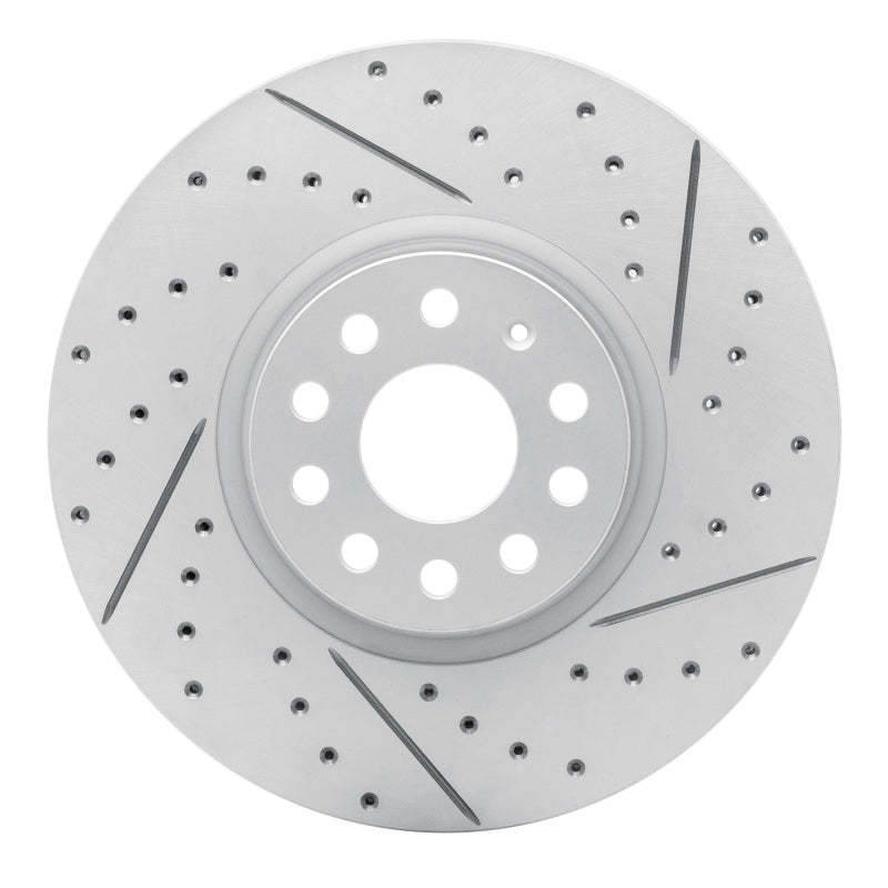 R1 Concepts 18-25 Volkswagen Atlas Front Right Drilled & Slotted Geo-Carbon Rotor