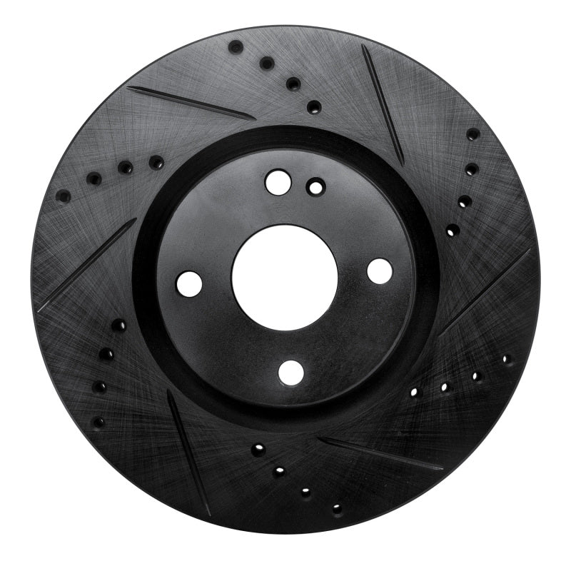 R1 Concepts 16-25 Fiat 124 Spider Front Right Drilled & Slotted Black Brake Rotor
