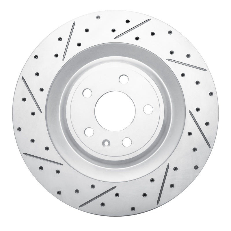 R1 Concepts 15-18 Porsche Macan Rear Left Drilled & Slotted Geo-Carbon Rotor