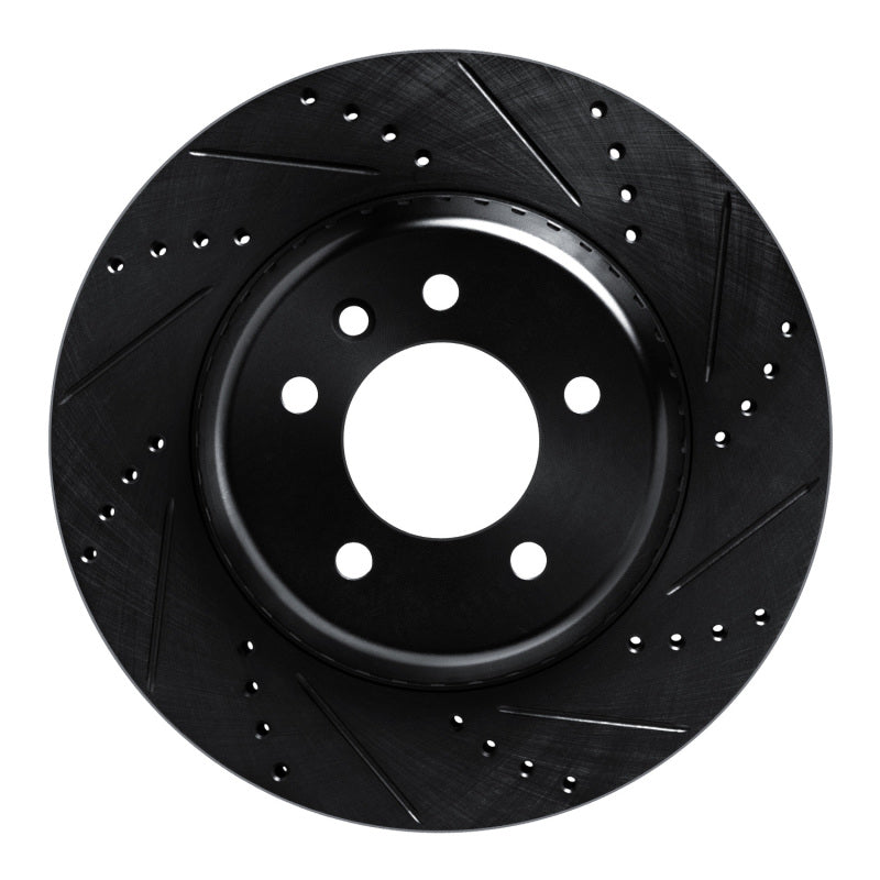 R1 Concepts 20-25 Land Rover Defender 90 Rear Right Drilled & Slotted Black Brake Rotor