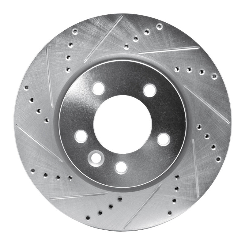 R1 Concepts 05-07 Land Rover LR3 Front Left Drilled & Slotted Silver Brake Rotor