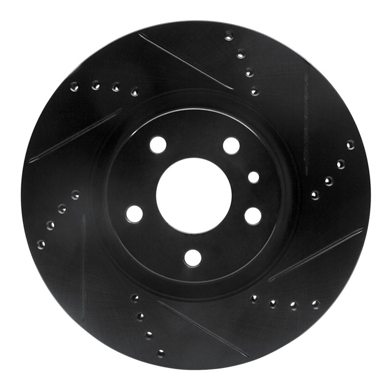 R1 Concepts 91-20 Alfa Romeo 164 Front Right Drilled & Slotted Black Brake Rotor