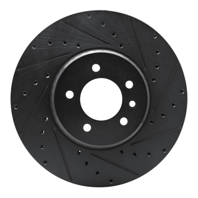 R1 Concepts 20-25 Land Rover Defender 90 Front Right Drilled & Slotted Black Brake Rotor