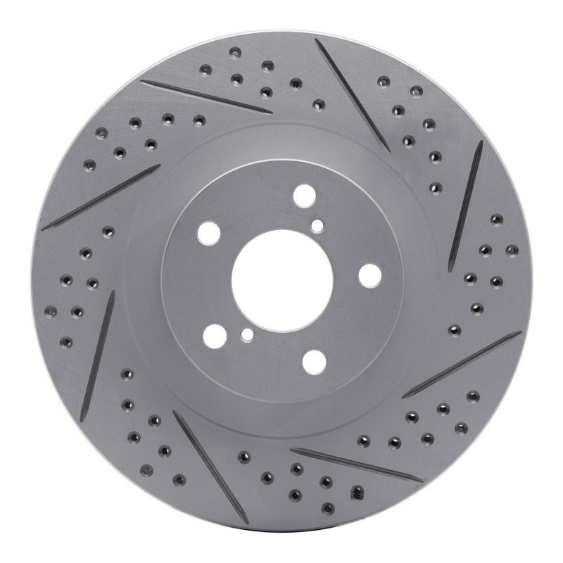 R1 Concepts 01-08 Saab 9-2X Front Right Drilled & Slotted Geo-Carbon Rotor