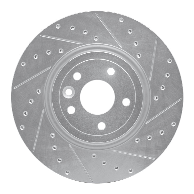 R1 Concepts 17-20 Jaguar XF Front Right Drilled & Slotted Silver Brake Rotor