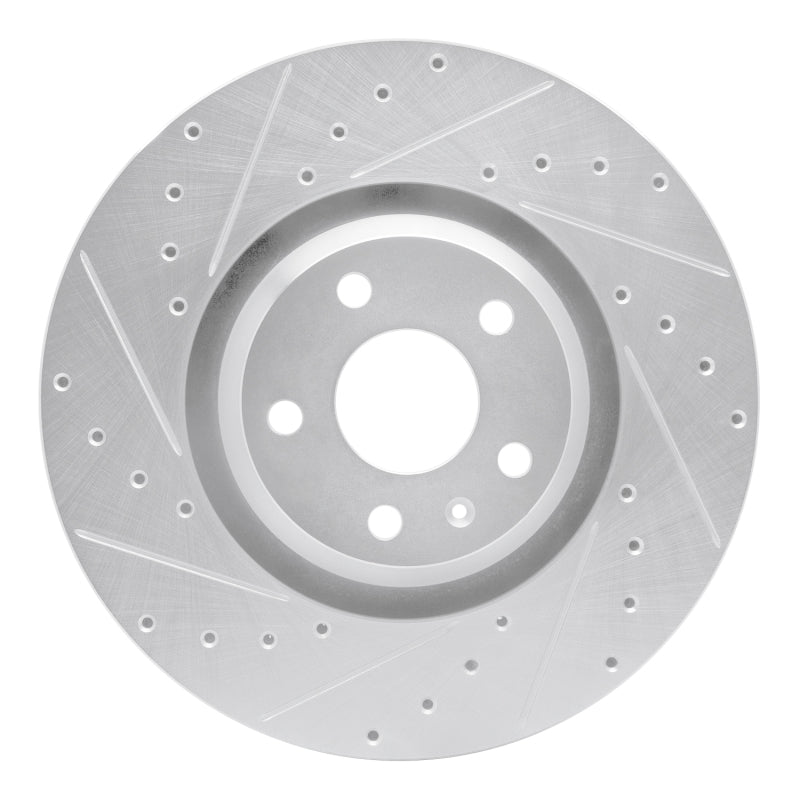R1 Concepts 08-11 Audi TTS Quattro Front Left Drilled & Slotted Silver Brake Rotor