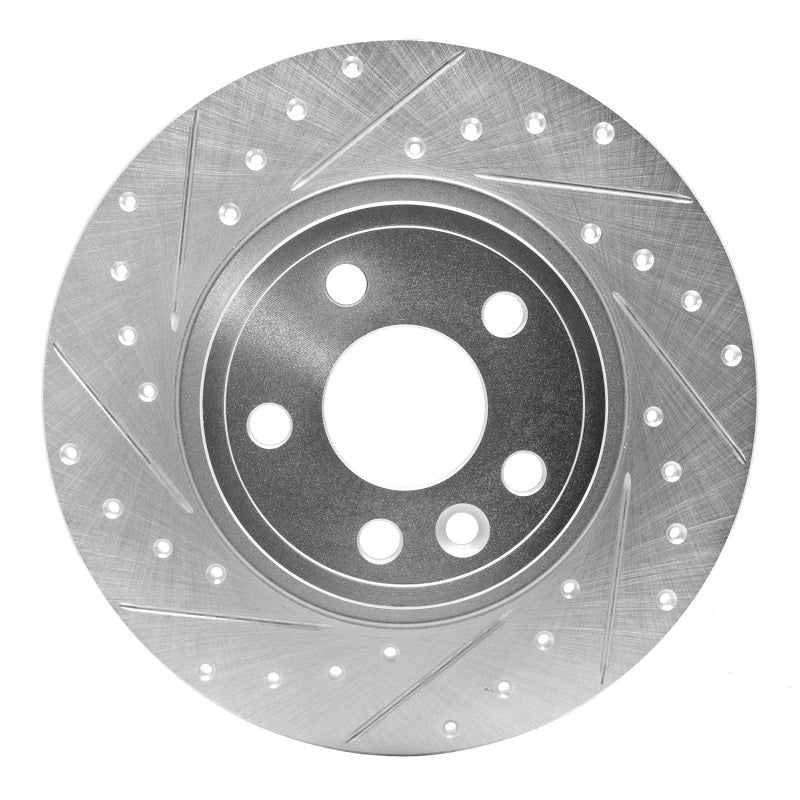 R1 Concepts 15-20 Jaguar E-Pace Rear Left Drilled & Slotted Silver Brake Rotor