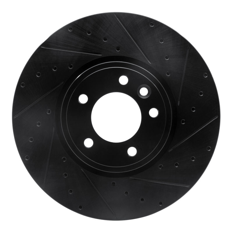 R1 Concepts 18-20 Land Rover Range Rover Sport Front Right Drilled & Slotted Black Brake Rotor