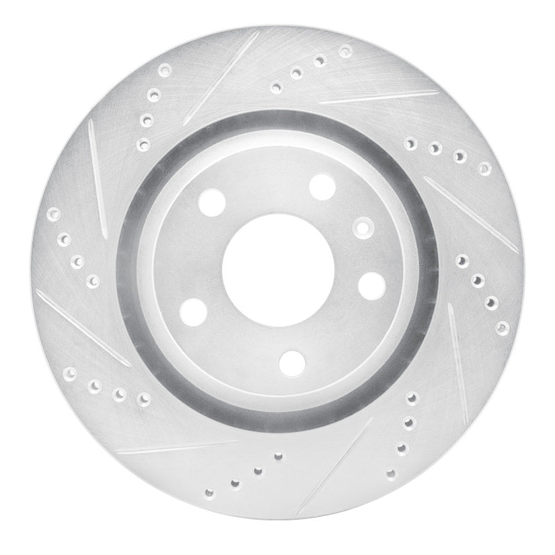 R1 Concepts 08-15 Audi TT Quattro RS Rear Left Drilled & Slotted Silver Brake Rotor