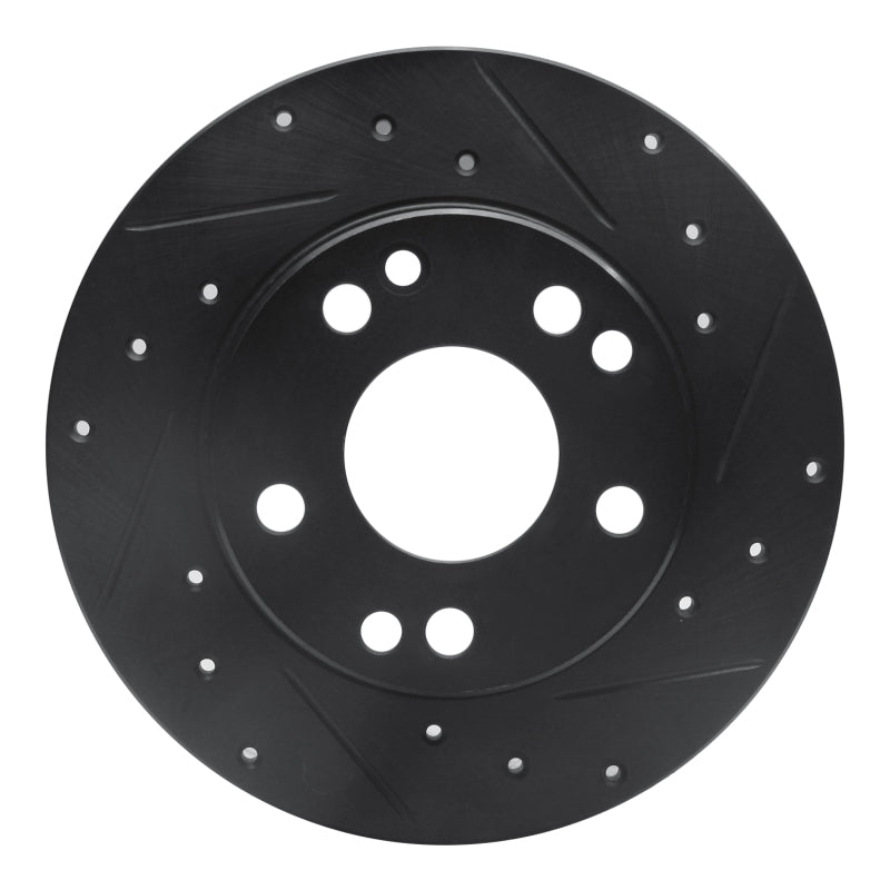 R1 Concepts 83-89 Mercedes-Benz 190E Front Right Drilled & Slotted Black Brake Rotor