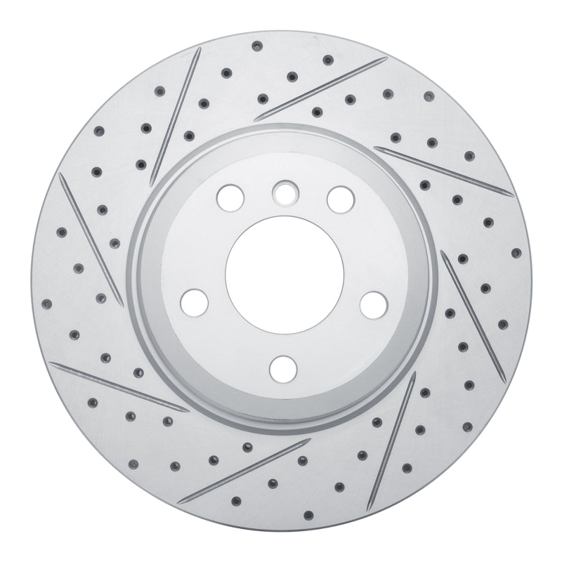R1 Concepts 07-19 BMW X5 Rear Left Drilled & Slotted Geo-Carbon Rotor