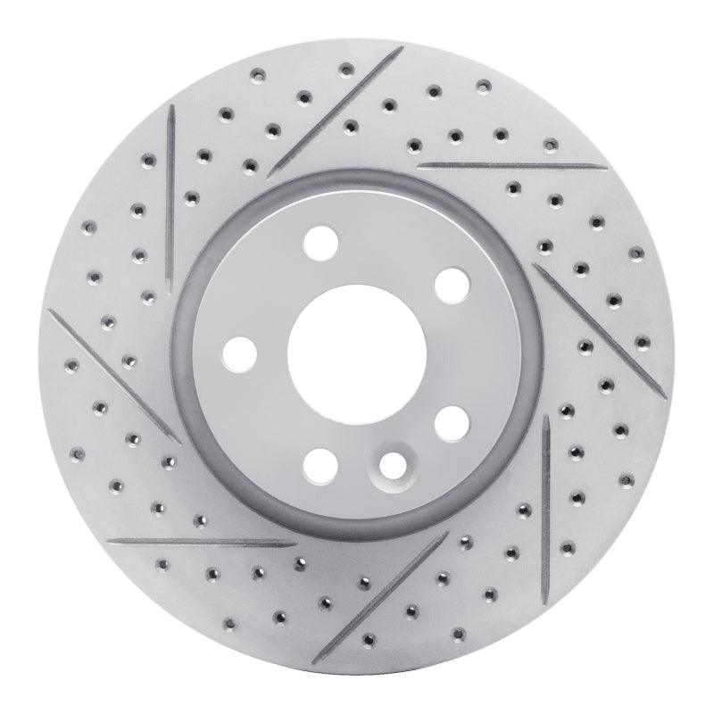R1 Concepts 07-18 Land Rover Range Rover Evoque Front Left Drilled & Slotted Geo-Carbon Rotor