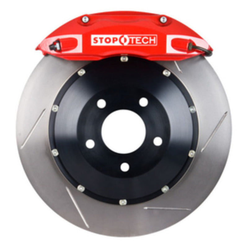 StopTech BBK 05-08 Audi A4 Quattro Front w/ Red ST-40 Calipers Slotted 332x32mm Rotors Pads and S