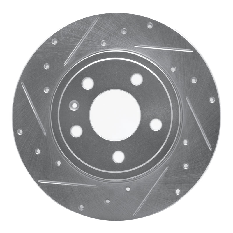 R1 Concepts 00-09 Audi A4 Quattro Rear Left Drilled & Slotted Silver Brake Rotor