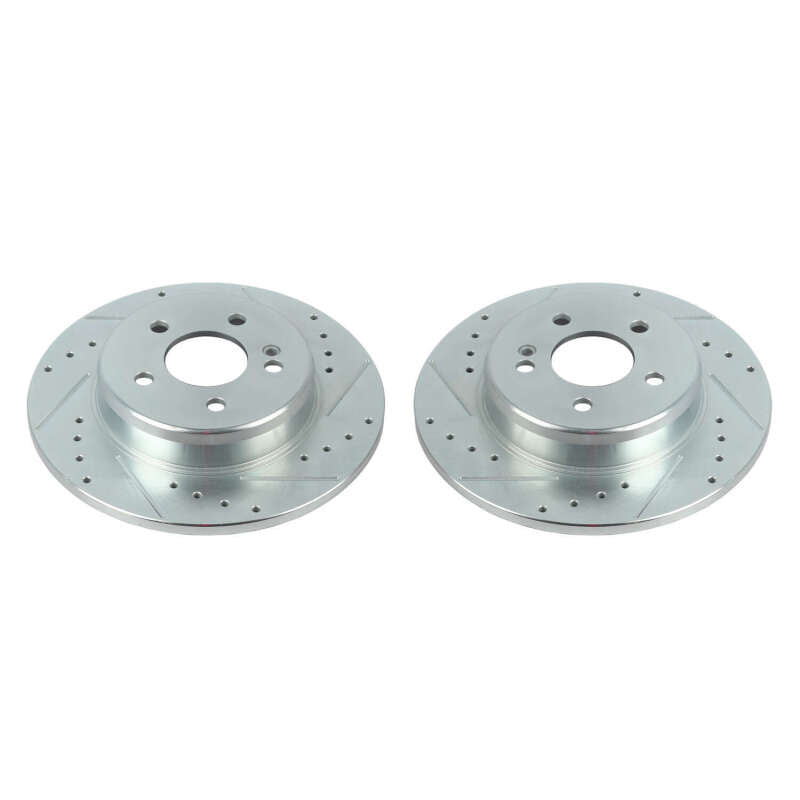 PowerStop 17-18 Mercedes-Benz C300 Rear Evolution Drilled & Slotted Rotors - Pair