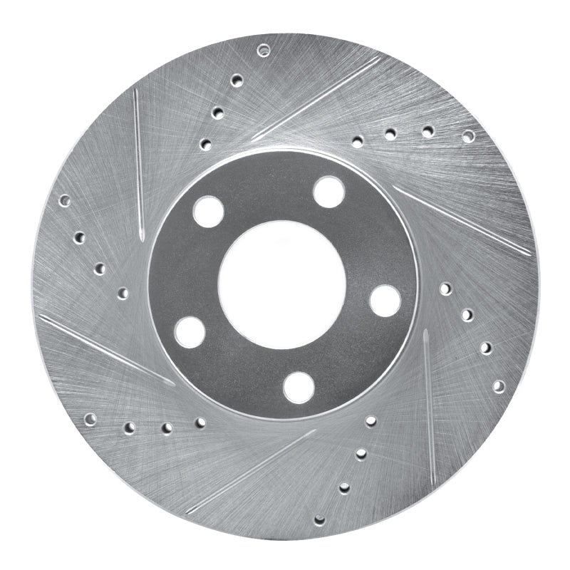 R1 Concepts 98-98 Volkswagen Passat (USA/Canada) Front Left Drilled & Slotted Silver Brake Rotor