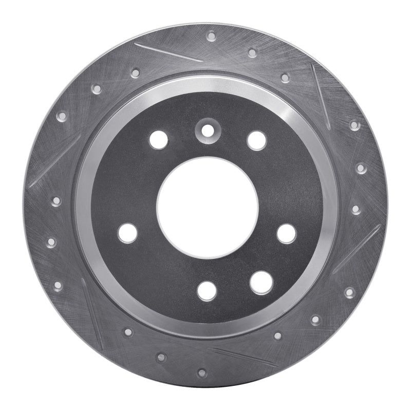 R1 Concepts 86-89 Jaguar VanDEN PLAS Rear Right Drilled & Slotted Silver Brake Rotor