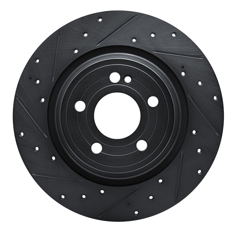 R1 Concepts 20-25 Mercedes-Benz EQB 250+ Rear Left Drilled & Slotted Black Brake Rotor