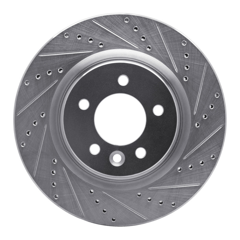 R1 Concepts 05-09 Land Rover Range Rover Sport Front Right Drilled & Slotted Silver Brake Rotor