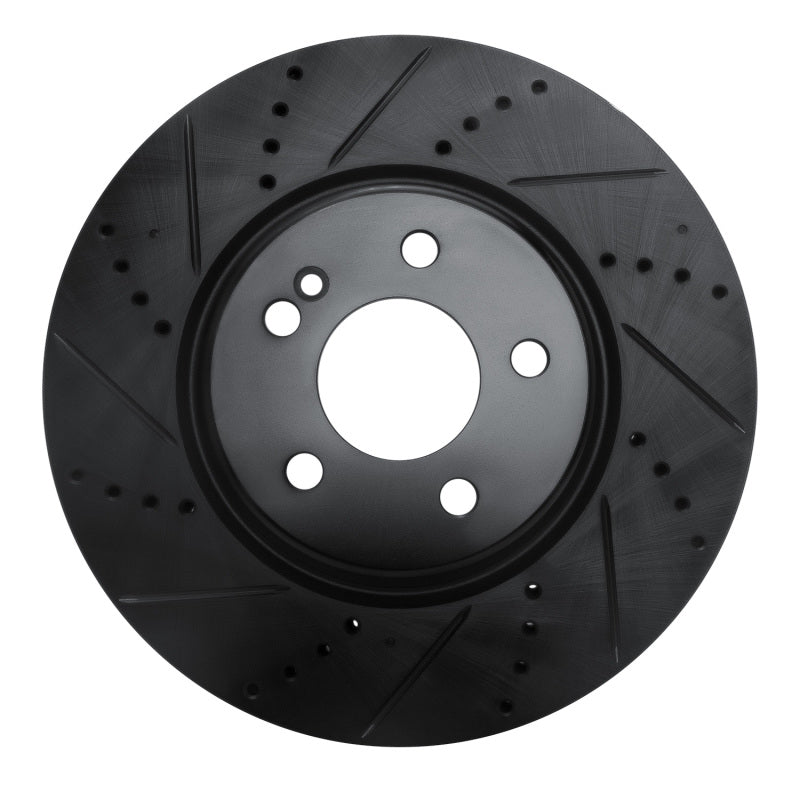 R1 Concepts 16-23 Mercedes-Benz GLC250 (South America) Rear Left Drilled & Slotted Black Brake Rotor