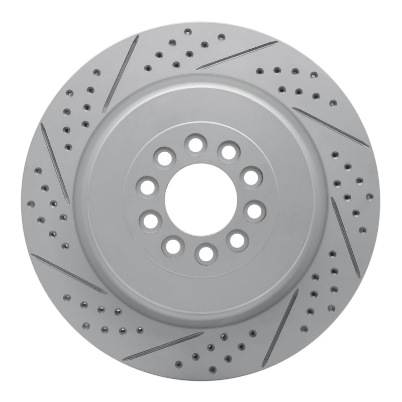 R1 Concepts 03-05 Jaguar Super V8 Front Left Drilled & Slotted Geo-Carbon Rotor