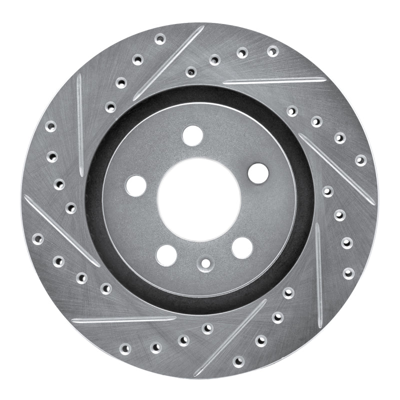 R1 Concepts 92-95 Volkswagen Jetta Sedan Front Left Drilled & Slotted Silver Brake Rotor