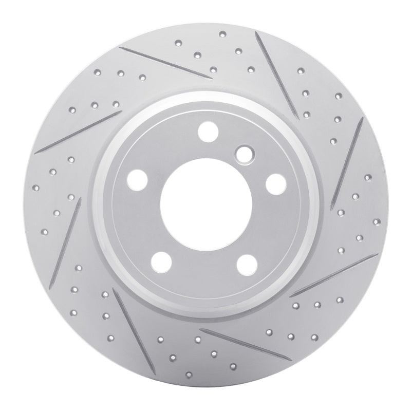 R1 Concepts 00-06 BMW X5 Rear Right Drilled & Slotted Geo-Carbon Rotor