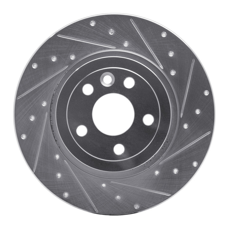 R1 Concepts 16-19 Land Rover Range Rover Evoque Rear Right Drilled & Slotted Silver Brake Rotor